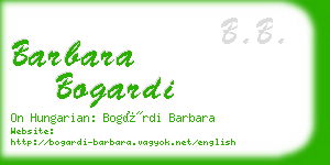 barbara bogardi business card